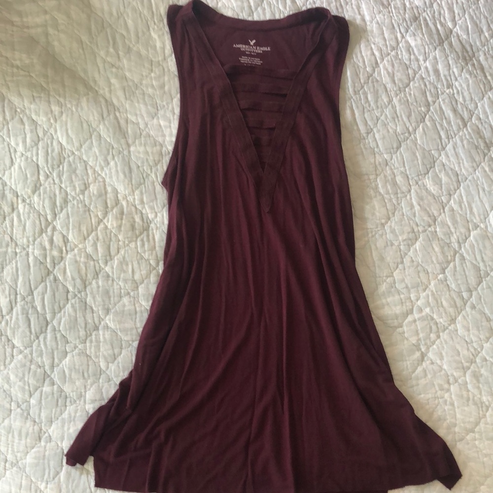 American Eagle Outfitters Maroon Tank Top